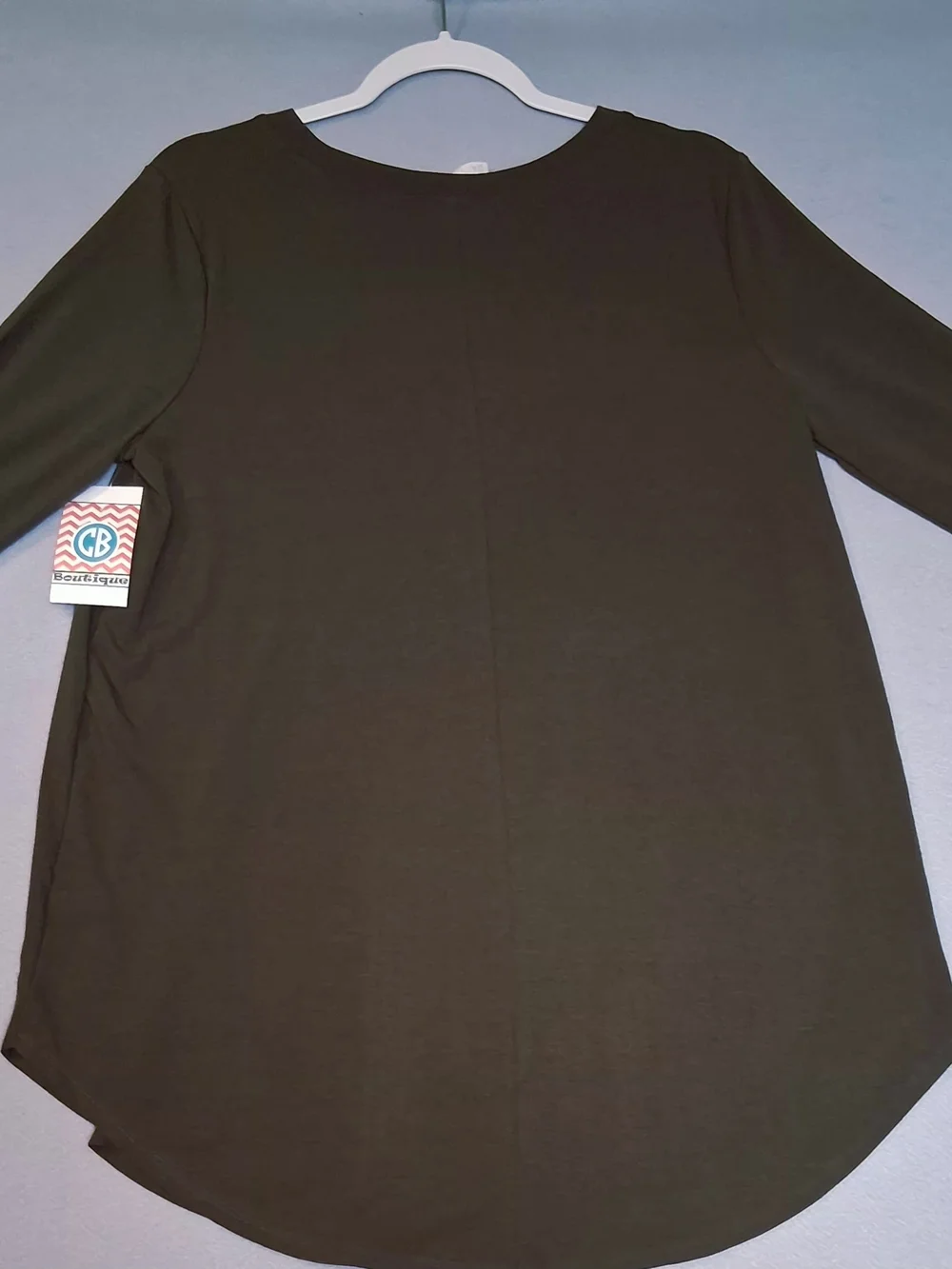 Zenana Outfitters Olive Curved-Hem Long Sleeve Top - Picture 7 of 9